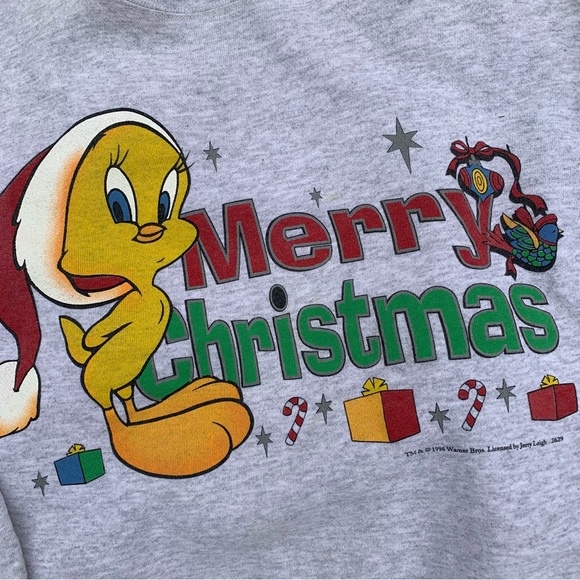Vintage 90s Looney Tunes Tweety Bird Christmas Sweater - Picture 3 of 6